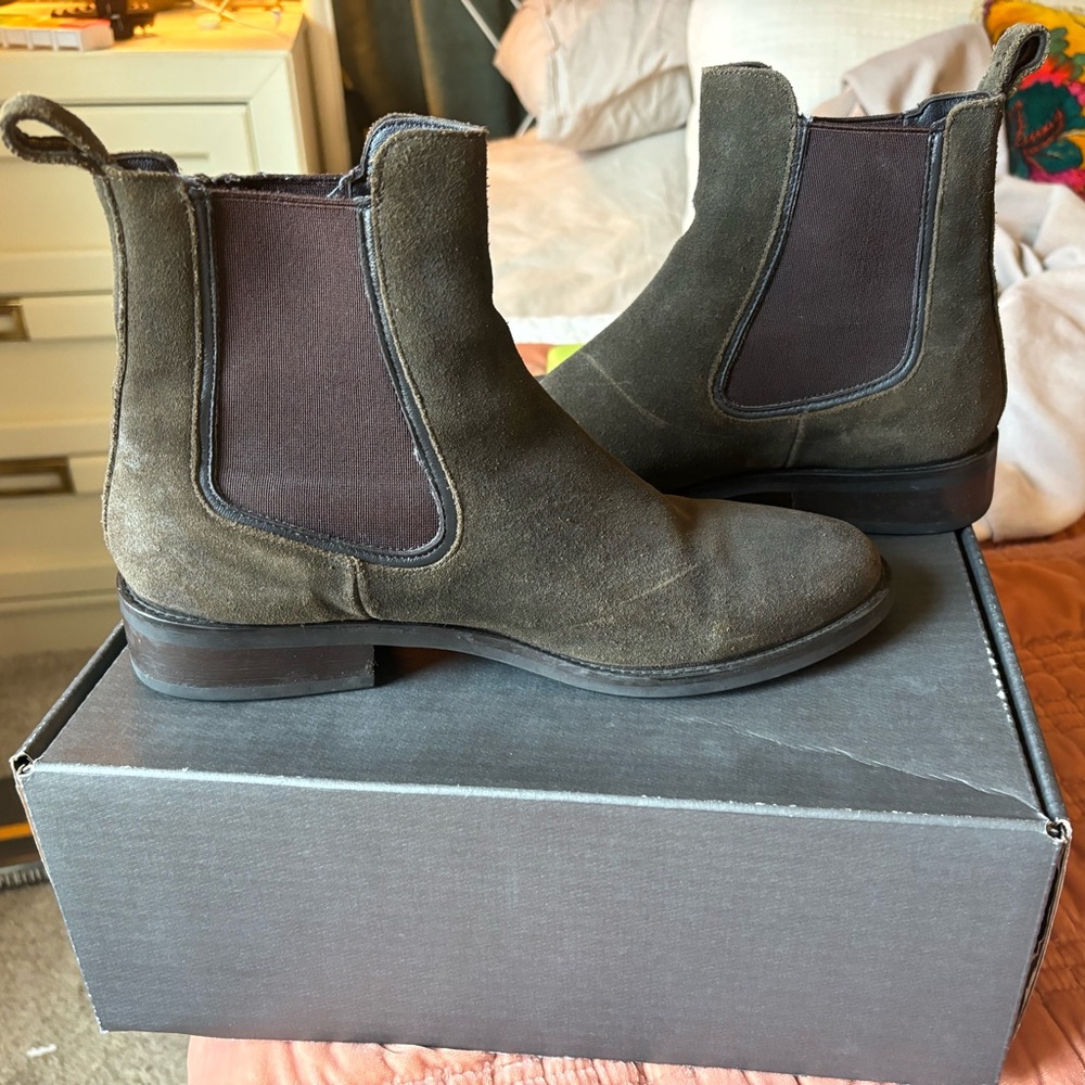 Thursdays dark olive Duchess Chelsea boot